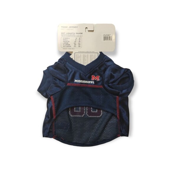 NCAA University of Mississippi Ole Miss Rebels Team Jersey for Dogs Small - Picture 2 of 5